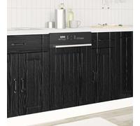 Runheo Lucca Front de lave-vaisselle en chêne noir 45 x 1,5 x 57 cm pour armoire de cuisine, buffet, commode, armoire haute, espace de rangement, surface facile d'entretien