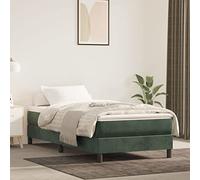 Runheo Matelas literie à Ressorts ensachés de 100x200x20 cm Ferme Moyenne Velours Vert foncé pour Chambre Adulte et Enfant, Soutien, Respirant, hypoallergénique