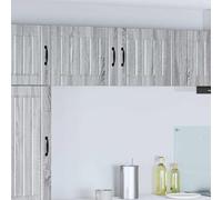 Runheo Meuble Cuisine Mural Lucca 2 pcs avec Rangement, Armoire Buffet en Bois d'ingénierie Sonoma Gris 50 x 31 x 40 cm, idéal pour Salle à Manger, Salon, cellier, Four, Micro-Ondes, cafetière