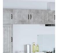 Runheo Meuble Cuisine Rangement Mural Porto 2 pcs en Bois d'ingénierie Gris béton 50 x 31 x 40 cm avec 2 Portes, étagère Pratique, idéal pour Cuisine, cellier et Salle à Manger