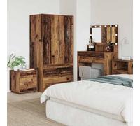 Runheo Meuble de Salle de Bain en Bois d'ingénierie Bois Ancien 40,5 x 40 x 44 cm avec tiroir et Compartiments, Rangement organisé pour Salle de Bain Moderne épurée et Minimaliste