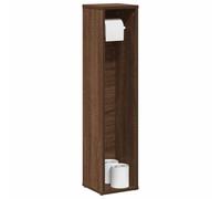 Runheo Meuble de Salle de Bain en Bois d'ingénierie chêne Brun 20,5 x 20 x 90 cm avec Porte-Rouleau intégré, Espace de Rangement Compact pour Toilette, Vasque, Colonne, Meuble Mural