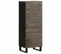Runheo Meuble haut en bois de manguier - 40 x 33 x 110 cm - Avec pieds en métal - Espace de rangement - Porte buffet - Commode - Meuble de salon - Organiseur pour meuble TV - Meuble bas Hifi