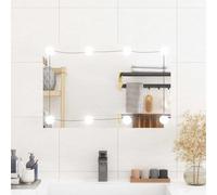 Runheo Miroir mural avec lumières LED en verre 40 x 60 cm rectangulaire éclairé pour salle de bain, chambre à coucher, salon, couloir, vestiaire, interface USB, polyvalent