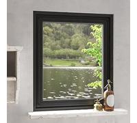 Runheo Moustiquaire magnétique pour fenêtres Anthracite 100x120 cm légère Durable à Fixation aimantée et Ajustable pour Chambre Salon Cuisine Baie vitrée Porte