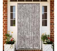 Runheo Moustiquaire Marron et Blanc 90x220 cm Chenille pour fenêtres Porte Mobile Caravane Protection Insectes Filet Anti-Mouche guêpe araignée Toile Grillage Rideau Store Enroulable Ajustable