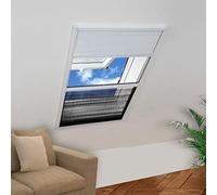 Runheo Moustiquaire plissée pour fenêtre 60 x 80 cm en Aluminium Noir Maille en Fibre de Verre Store en Pet Protection Anti Insectes écran Ajustable pour Chambre Salon Cuisine Baie vitrée
