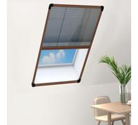 Runheo Moustiquaire plissée pour fenêtre Aluminium Marron 80x160 cm Cadre Ajustable Maille Fine pour Protection Contre Insectes Grillage Efficace pour Chambre Salon Cuisine Baie vitrée