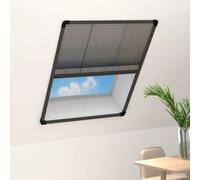 Runheo Moustiquaire plissée pour fenêtre en Aluminium Anthracite 80x100cm, Cadre Ajustable et découpable, idéal pour Chambre, Salon, Cuisine, Baie vitrée ou Porte, Protection Insectes Efficace
