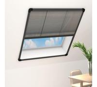 Runheo Moustiquaire plissée pour fenêtre en Aluminium Anthracite 80x160cm avec Maille Fine Anti Insectes, Ajustable, Facile à Installer pour Chambre, Salon, Cuisine ou Baie vitrée