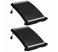 Runheo Panneaux de Chauffage Solaire de Piscine courbés 2pcs 72,5x46cm avec Pieds réglables, système Thermique extérieur pour Bassin, Installation Facile, efficacité énergétique Accrue