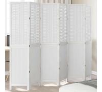 Runheo Paravent pliable 6 pièces en bois massif de paulownia avec bambou, paravent pliable comme cloison autoportante et brise-vue pour chambre à coucher, salon, bureau, intérieur