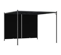 Runheo Pergola de Jardin avec Toit rétractable 3x3 m Anthracite en Acier Enduit de Poudre et Tissu Polyester résistant à l'eau pour terrasse extérieur ombrage Support de Plante