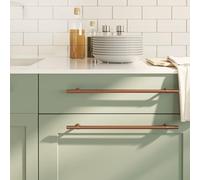 Runheo Poignées d'armoire 10 pcs en bronze acier inoxydable 320 mm pour meubles de cuisine, placards, tiroirs, armoires, buffets, design vintage industriel rustique