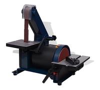 Runheo Ponceuse à disque et bande 300 W pour bois métal plâtre mur parquet finition, outil de ponçage professionnel avec table inclinable, faible vibration, extraction poussière