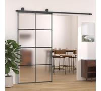 Runheo Porte coulissante en verre ESG 102,5x205cm avec kit de quincaillerie pour rénovation maison appartement sécurité isolation thermique phonique verrouillage effraction porte d'entrée