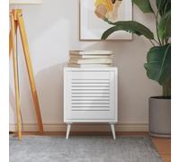 Runheo Porte d'armoire à persiennes en bois de pin massif blanc 39,5x39,4 cm pour meuble cuisine, placard ou rangement intérieur avec ouverture à battant ou coulissant