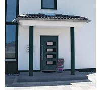 Runheo Porte d'entrée principale anthracite en aluminium et PVC, 110x210 cm, porte blindée sécurisée, isolation thermique et phonique, serrure à effraction, poignée inox, rénovation maison