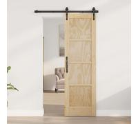 Runheo Porte intérieure en bois de pin naturel 61 x 198,5 cm en contreplaqué pour maison moderne, rustique, système coulissant, durable, facile à installer, idéale pour rénovation intérieure