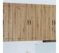 Runheo Porto Artisan Armoire murale en chêne 80 x 31 x 100 cm Armoire de cuisine avec 2 portes, 3 étagères, montage mural, espace de rangement pour garde-manger, buffet, commode, armoire suspendue