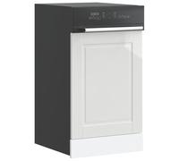 Runheo Porto Panneau de lave-vaisselle en bois blanc brillant 45 x 1,5 x 57 cm pour armoire de cuisine, buffet, commode, espace de rangement