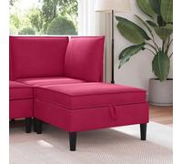 Runheo Pouf avec Rangement en Velours Bordeaux 70 x 70 x 40 cm, canapé Coffre de Rangement intégré, Coussin déhoussable, Design scandinave Moderne pour Salon séjour Bureau