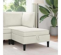 Runheo Pouf avec Rangement en Velours crème, canapé Coffre modulable 70 x 70 x 40 cm, Banquette déhoussable pour Salon séjour Chambre Bureau, Meuble Design scandinave Pratique