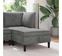 Runheo Pouf avec Rangement Gris foncé Velours canapé Banquette Coffre Salon Moderne 70x70x40 cm Coussin Amovible Facile à Entretenir Usage intérieur