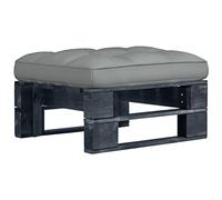 Runheo Pouf Palette de Jardin en Bois de pin imprégné Noir avec Coussin Gris 60x60x25 cm siège extérieur modulable terrasse Balcon Patio Salon détente
