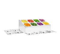 Runheo Récipient Gastronorm avec 8 bacs GN 1/6 en Acier Inoxydable pour Organisation de Cuisine, Support de Rangement Pratique pour comptoir, évier ou Placard, idéal pour Restaurant et Maison
