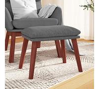 Runheo Repose-pieds en tissu gris clair rembourré, 45 x 29,5 x 35 cm, avec pieds en bois, compact et moderne, pour salon, chambre à coucher, pouf polyvalent comme repose-pieds et table d'appoint