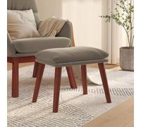 Runheo Repose-pieds en velours gris clair 45 x 29,5 x 35 cm avec assise rembourrée en bois d'hévéa massif, multifonctionnel, comme repose-pieds et meuble d'appoint, moderne et peu encombrant