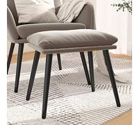 Runheo Repose-pieds en velours gris clair avec pieds en métal, 45 x 29,5 x 35 cm, rembourré, repose-pieds, pour salon, chambre à coucher, couloir, peu encombrant, moderne, cube décoratif
