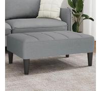 Runheo Repose-pieds gris clair 77 x 55 x 31 cm rembourré avec housse en tissu en polyester et contreplaqué, tabouret stable comme ottoman, cube et pouf pour salon, chambre d'enfant, couloir ou chambre