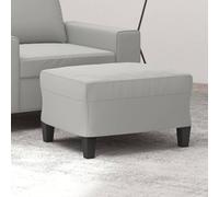 Runheo Repose-pieds gris clair en tissu microfibre - 60 x 50 x 41 cm - Siège rembourré - Pouf ottoman - Meuble d'appoint pour salon, chambre d'enfant - Avec cadre en bois solide