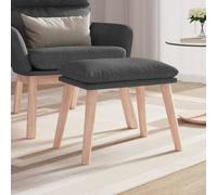 Runheo Repose-pieds, gris foncé, rembourré, avec housse en tissu, 45 x 29,5 x 35 cm, en bois d'hévéa, stable comme repose-pieds, pouf, table d'appoint, ottomane pour salon, chambre d'enfant, couloir