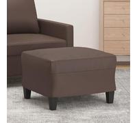 Runheo Repose-pieds marron en cuir synthétique - 60 x 50 x 41 cm - Siège rembourré - Pouf ottoman - Pour salon, couloir, canapé, canapé d'appoint et étagère