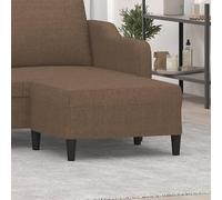 Runheo Repose-pieds marron en tissu rembourré - 70 x 55 x 41 cm - Cadre stable - Tabouret pouf ottoman - Meuble d'appoint pour salon, chambre à coucher - Multifonctionnel et peu encombrant