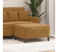 Runheo Repose-pieds marron en velours - 70 x 55 x 41 cm - Rembourré - Pouf ottoman en forme de cube - Moderne et vintage - Avec cadre en bois - Pour salon, chambre à coucher, couloir et chambre