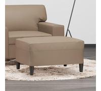 Runheo Repose-pieds rembourré en cuir synthétique marron cappuccino 70 x 55 x 41 cm pour canapé, salon, comme ottoman, pouf, meuble d'appoint, peu encombrant, moderne