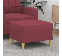 Runheo Repose-pieds rembourré rouge bordeaux, 60 x 50 x 41 cm, tissu et contreplaqué, pouf polyvalent comme ottoman ou meuble d'appoint pour salon, canapé, chambre d'enfant et chambre à coucher