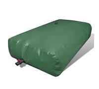 Runheo Réservoir d'eau pliable en PVC 3000 l vert avec sortie d'air et sortie d'entrée, résistant aux UV, 2,2 x 1,9 m pour irrigation de jardin et utilisation automatique avec raccord de tuyau en