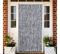 Runheo Rideau Anti-Insectes argenté 100x200 cm Chenille, Filet moustiquaire fenêtre Porte, Store Grillage Aimant Auto-agrippant, Protection Flexible Chambre Salon Cuisine