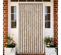 Runheo Rideau Anti-Mouches Marron foncé Beige 100x230 cm Chenille, moustiquaire fenetre, Filet Anti Insecte, Protection, Cadre decoupable, Porte, Adaptable pour Chambre Salon Cuisine