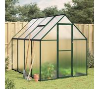 Runheo Serre avec cadre de fondation en aluminium - Vert - 224 x 169 x 195 cm - Serre résistante aux intempéries pour jardin, balcon, terrasse - En polycarbonate résistant aux UV - Avec ventilation et