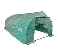 Runheo Serre Portable en Acier 18 m² avec Film polyéthylène Vert fenêtre Double Fermeture éclair pour Jardin Balcon terrasse Protection Plantes Culture semis