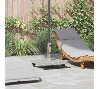 Runheo Socle de Support pour Parasol 30kg Gris Granite Carré, Robuste et Stable pour Jardin, terrasse ou Plage, avec Roues verrouillables, idéal pour ombrage extérieur
