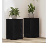 Runheo Support de Plante 2 pcs Chêne Noir 30 x 30 x 50 cm pour intérieur extérieur Jardin terrasse Serre Vigne et Rosier Support tuteur Arceau Colonne Potager