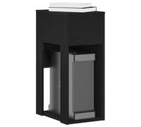 Runheo Support de Tour d'ordinateur avec tiroir Noir 30x44x74 cm Bois d'ingénierie Robuste Espace de Rangement Bureau Table pupitre Ergonomique pour Poste Gaming Poste de Travail étudie