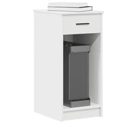 Runheo Support de Tour d'ordinateur Blanc 35x45x77 cm avec tiroir Rangement Bureau Table pupitre secrétaire pour Poste Informatique Gamer, Meuble de Travail et étude avec Angle Pliable Ergonomique